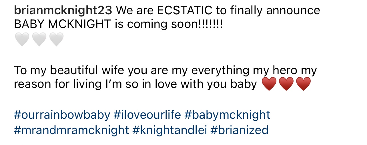 Brian McKnight and Wife Leilani Expecting Rainbow Baby